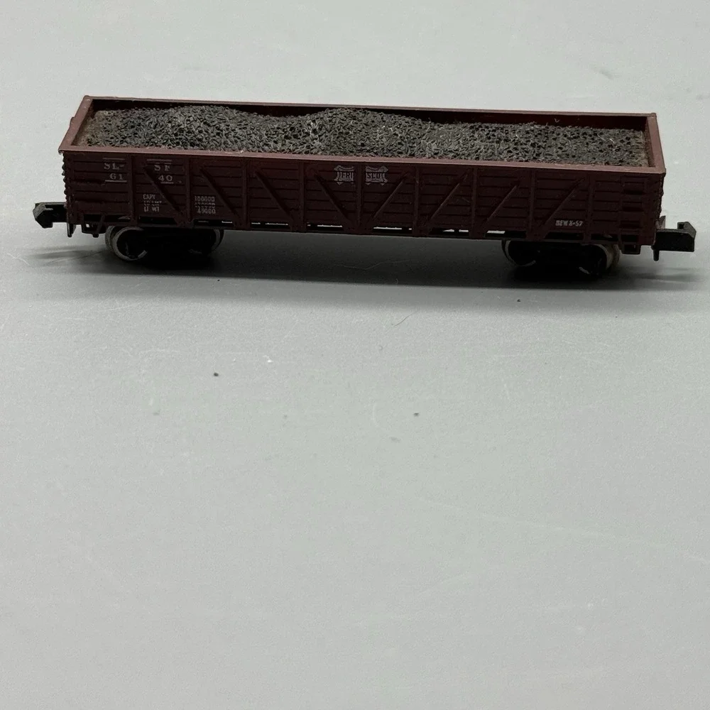 Bachmann N Scale SL-SF Frisco Gondola Coal Load #6140 Brown Model Train Car